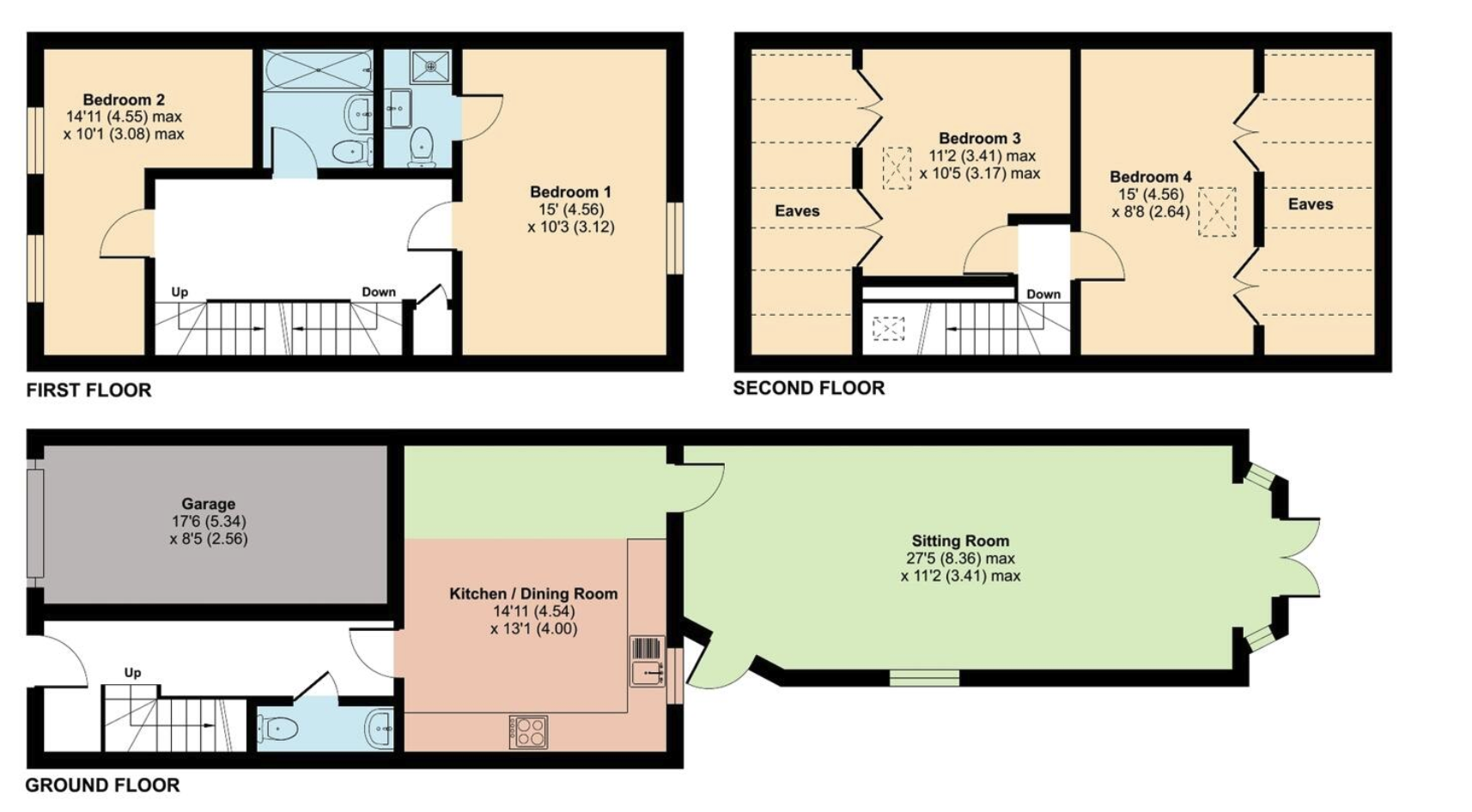 Floor plan of the terraced · freehold at Grove Street, Summertown, Oxford, Summertown, Oxford