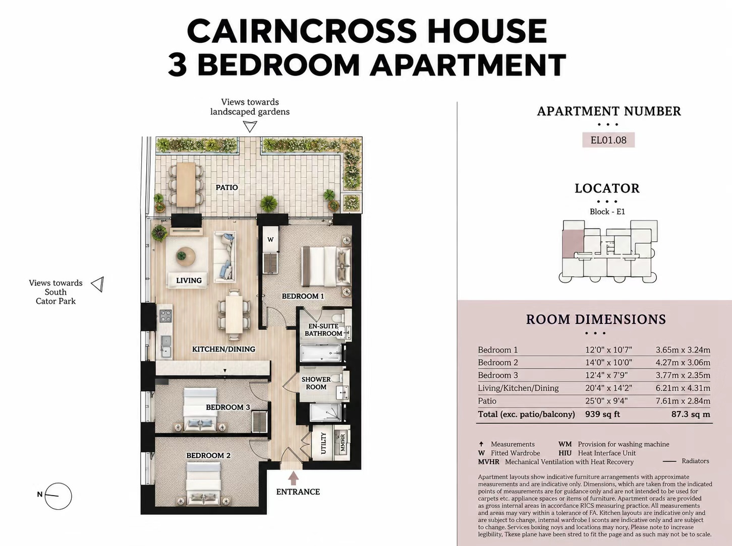 Floor plan of the flat at Cairncross House, Kidbrooke Village, Kidbrooke, London SE3
