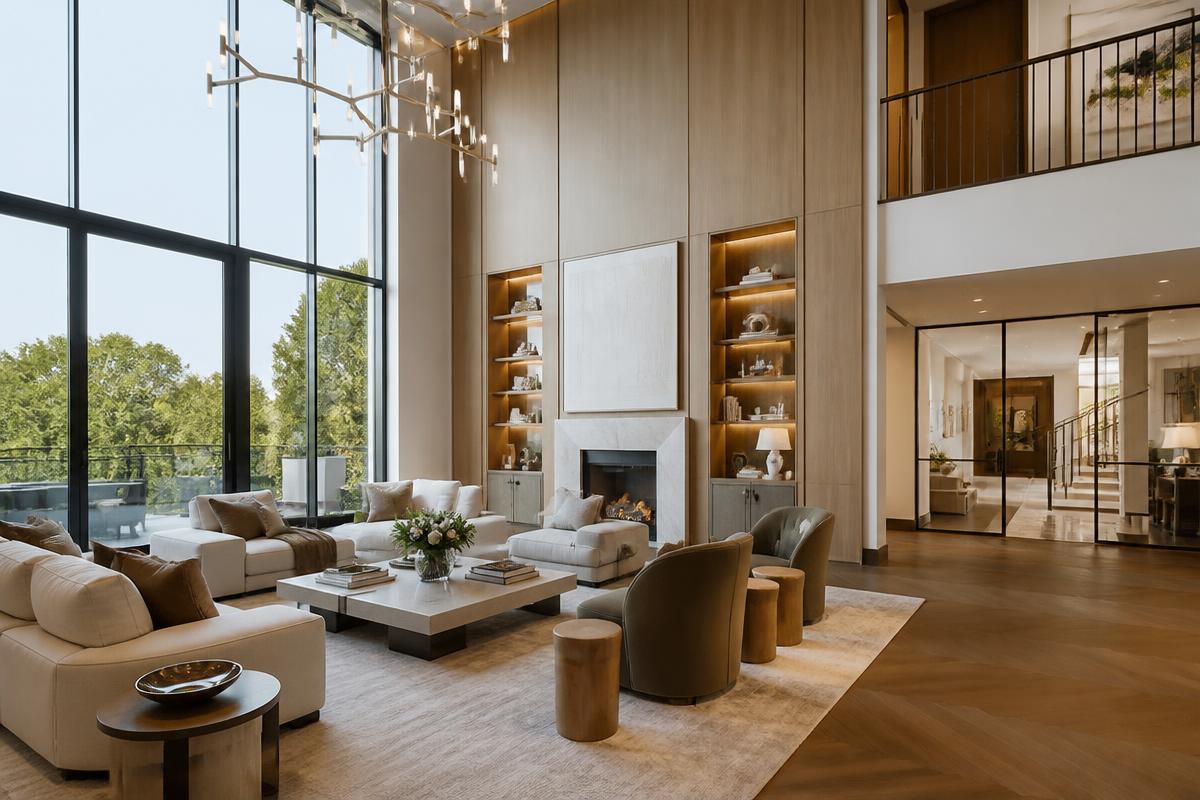 Double-height reception room