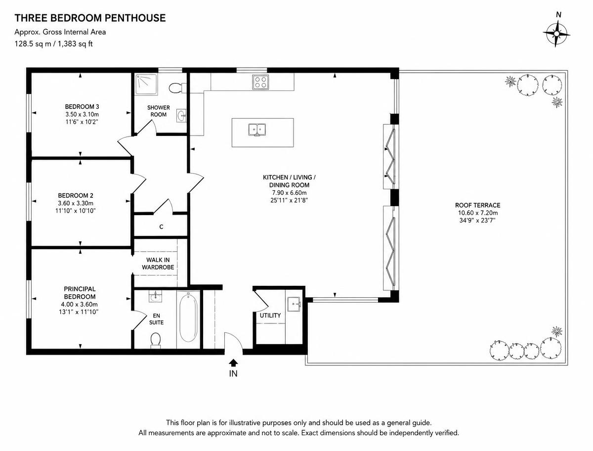 Floor plan of the penthouse at Holland Park Avenue, Holland Park, London